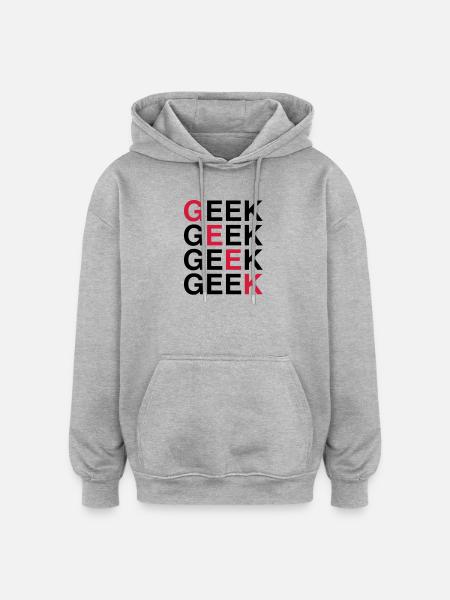 Geek! - Oversized Unisex Hoodie - heather grey