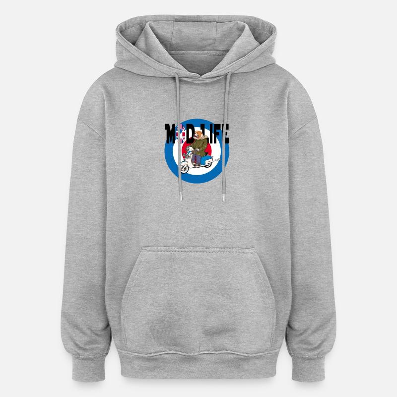 Mod Life - Sweat à capuche oversize unisexe - gris chiné