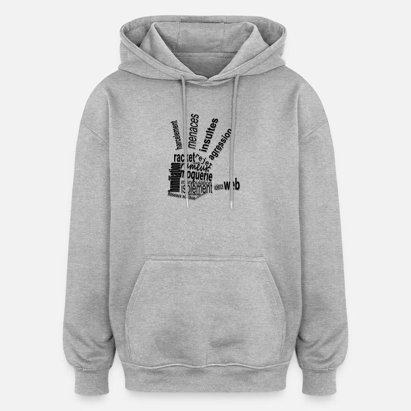 harcèlement - Sweat à capuche oversize unisexe - gris chiné