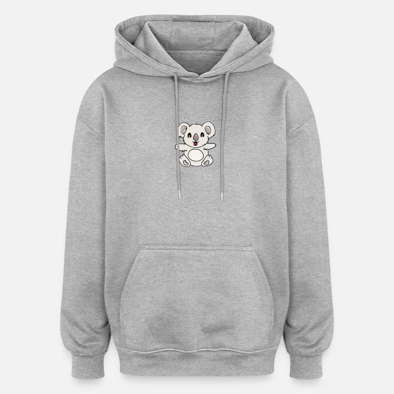 koala - Sweat à capuche oversize unisexe - gris chiné