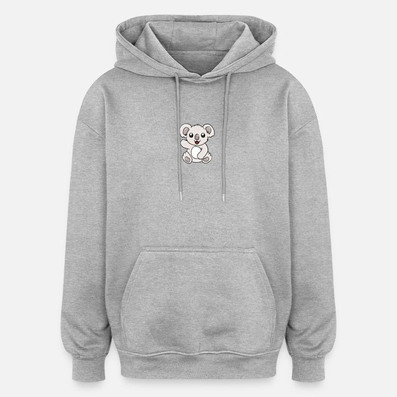 koala - Sweat à capuche oversize unisexe - gris chiné