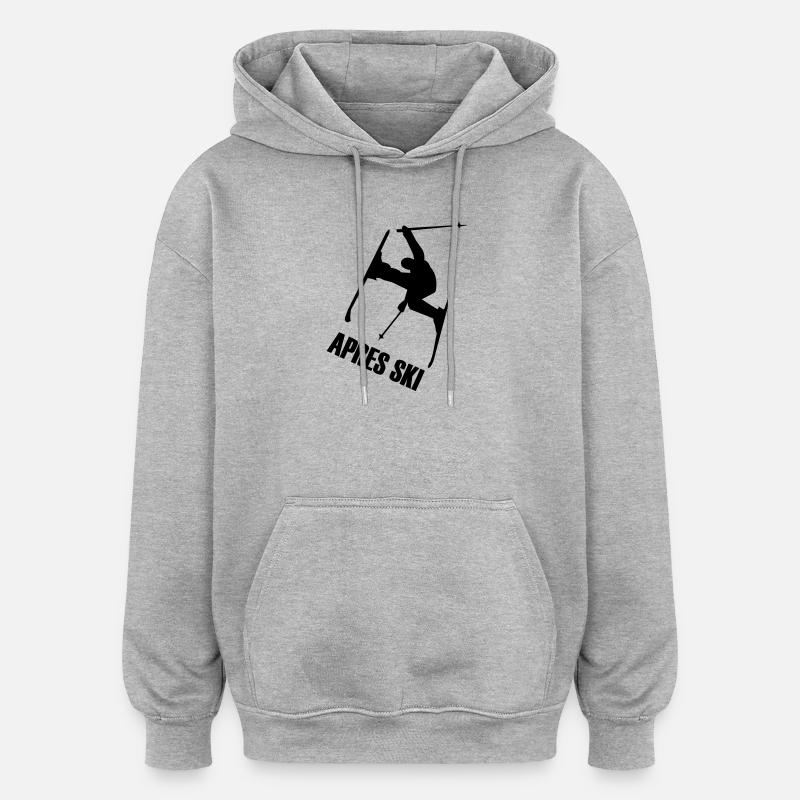 Skier - Oversized Unisex Hoodie - Grau meliert