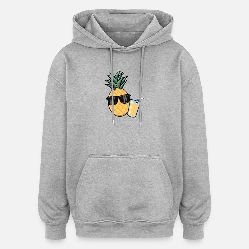 Lunettes de soleil d'été ananas - Sweat à capuche oversize unisexe - gris chiné