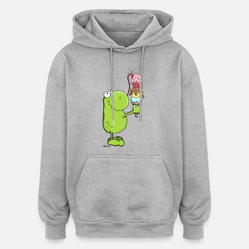 Grenouille avec glace - Sweat à capuche oversize unisexe - gris chiné