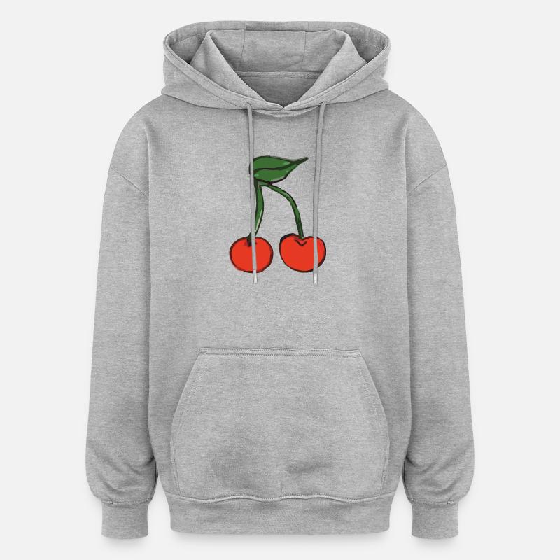 kirsche cherry - Oversized Unisex Hoodie - Grau meliert