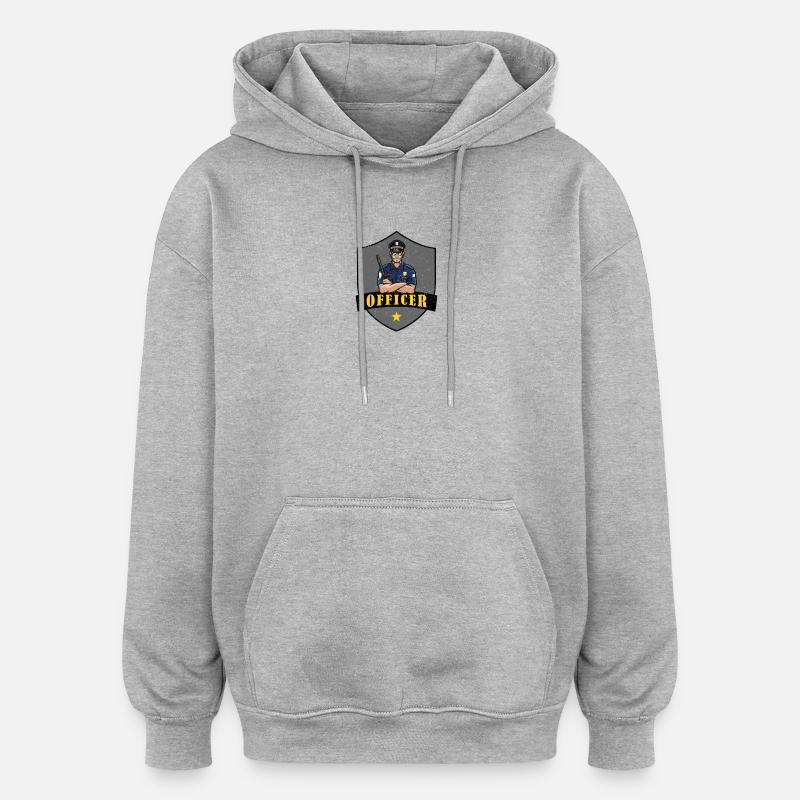 Polizeibeamter Shield Logo - Oversized Unisex Hoodie - Grau meliert