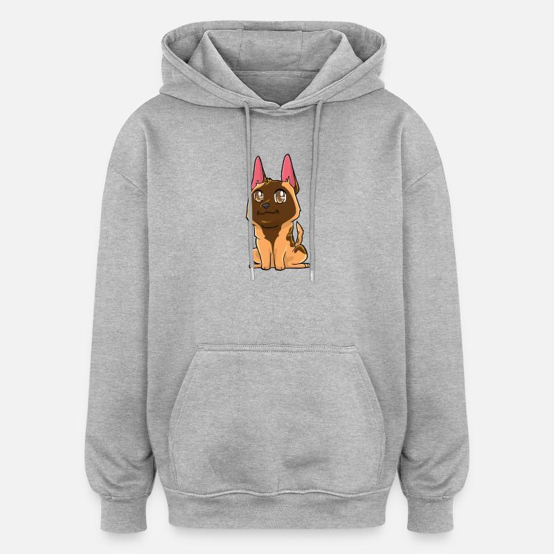 Malinois - Sweat à capuche oversize unisexe - gris chiné