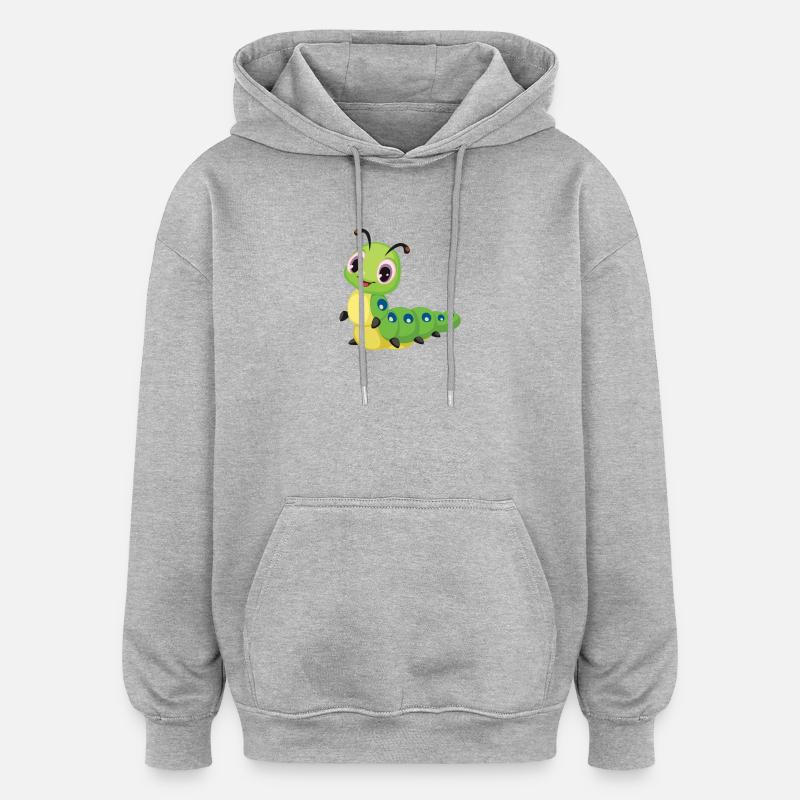 Barnelarve - Oversized unisex-hettegenser - gråmelert
