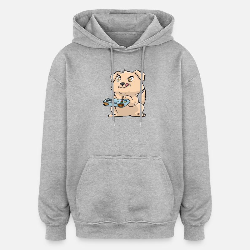 Labrador Kawaii - Sweat à capuche oversize unisexe - gris chiné
