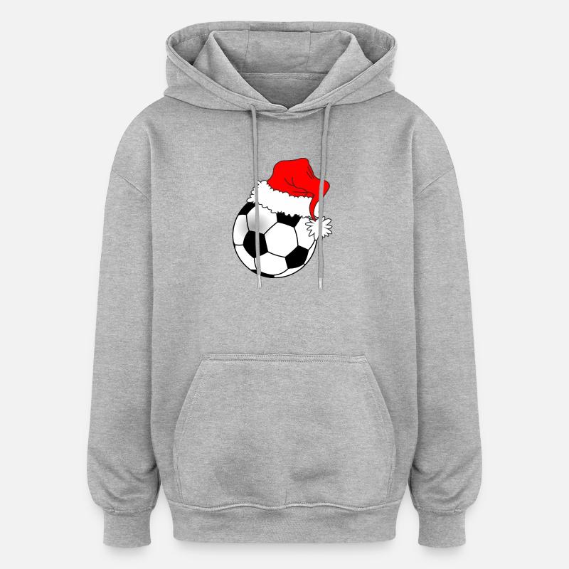 Balle de football de Noël - Sweat à capuche oversize unisexe - gris chiné