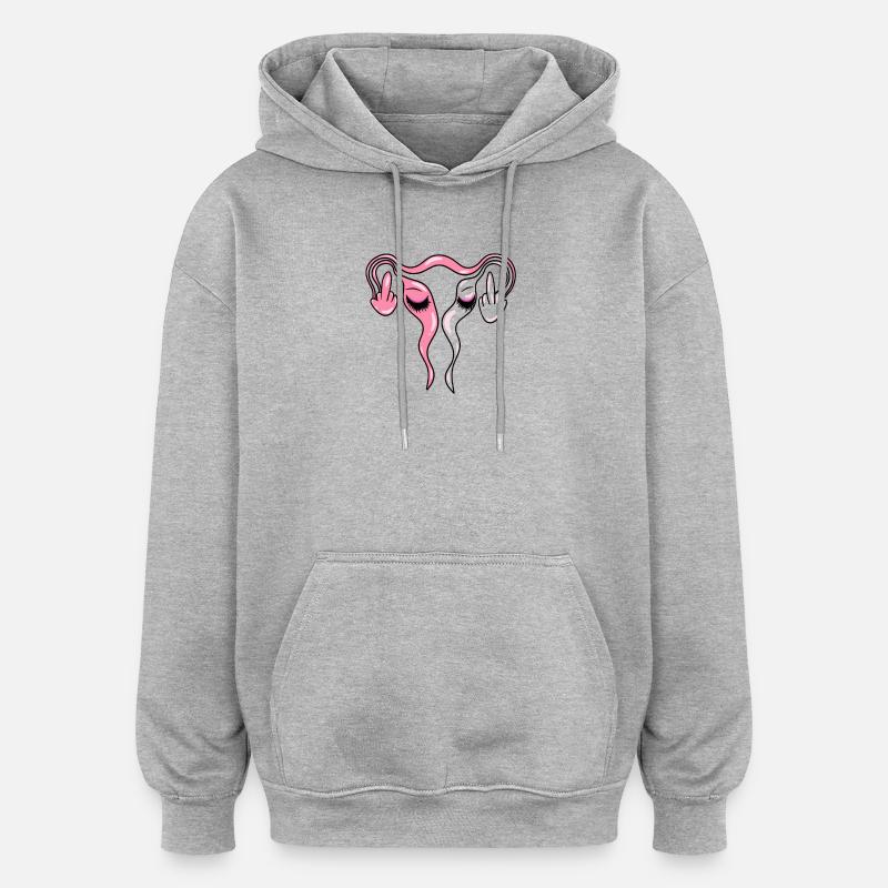 Eierstöcke / Gebärmutter mit Lashes - Oversized Unisex Hoodie - Grau meliert