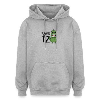 12. Geburtstag - 12 Jahre alt - Ich bin 12 - Oversized Unisex Hoodie - Grau meliert - Vorne - Noah (186cm)