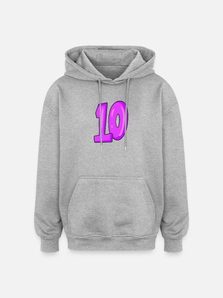 10 - Sweat à capuche oversize unisexe - gris chiné