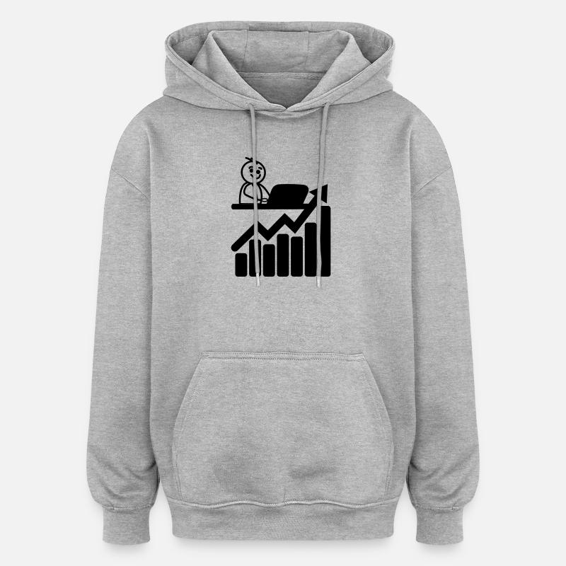 Chart-Börsenhändler - Oversized Unisex Hoodie - Grau meliert