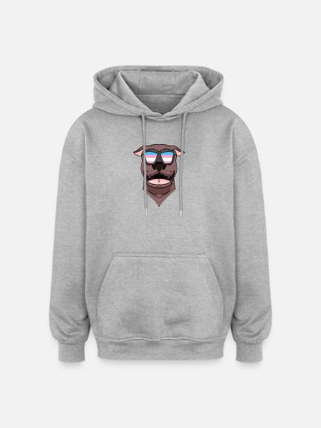 American Dog - Sweat à capuche oversize unisexe - gris chiné