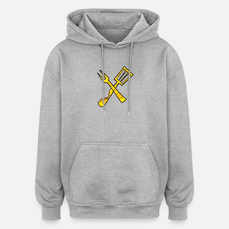 Cuisinier au fromage - Sweat à capuche oversize unisexe - gris chiné