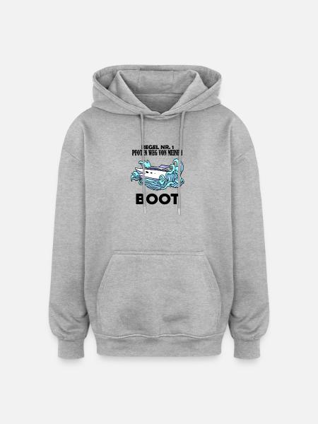 Motorboot Kapitän Boot Boote Seefahrt - Oversized Unisex Hoodie - Grau meliert