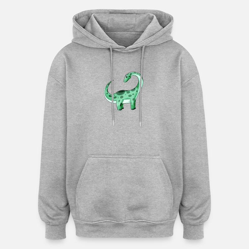 Dinosaure - Sweat à capuche oversize unisexe - gris chiné