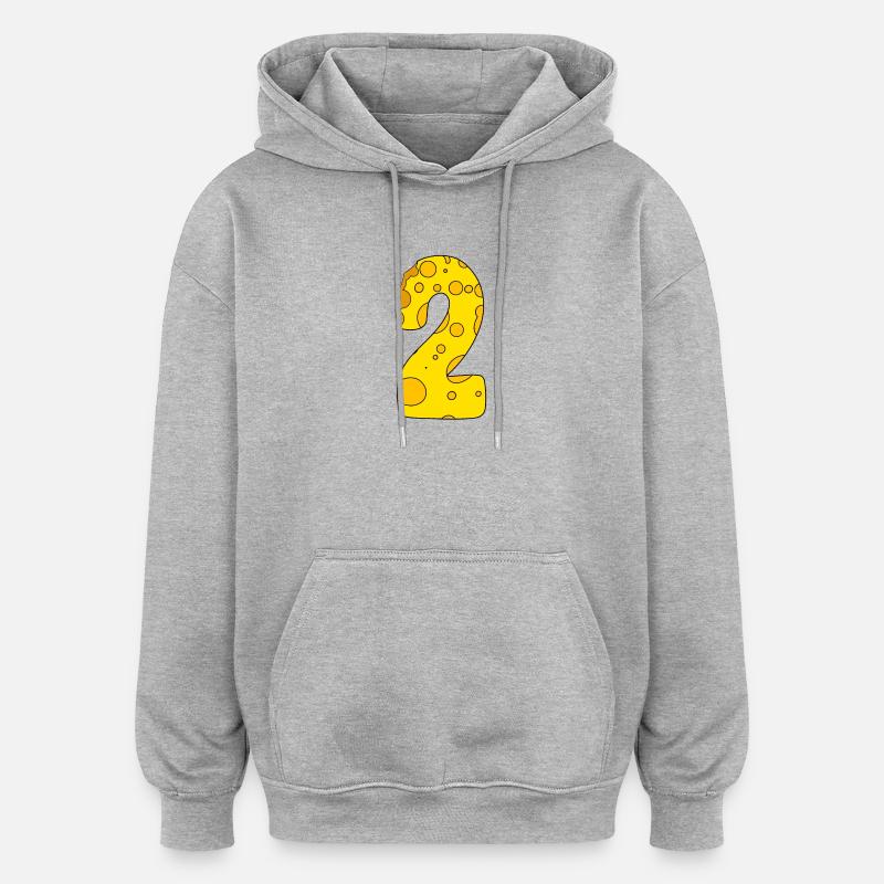 Fromage numéro 2 - Sweat à capuche oversize unisexe - gris chiné