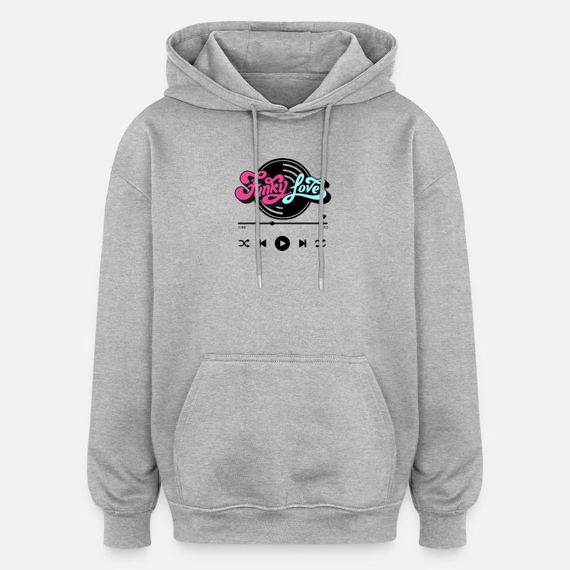 Funky Love - Sweat à capuche oversize unisexe - gris chiné