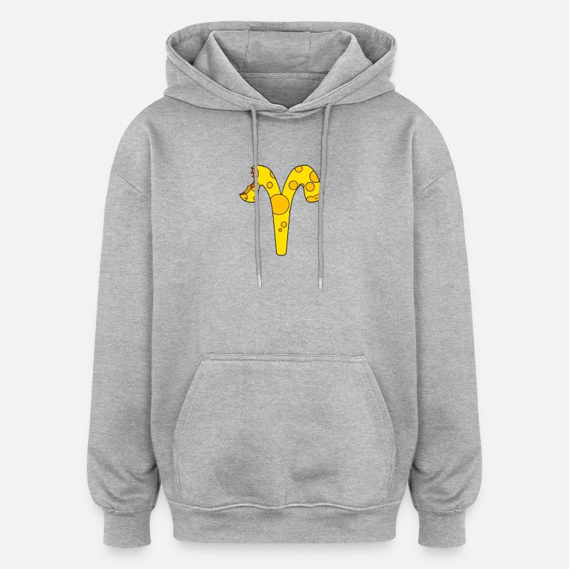 Signe du zodiaque Bélier - Sweat à capuche oversize unisexe - gris chiné