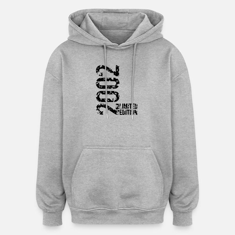 Limited édition l'an 2002 (black) - Sweat à capuche oversize unisexe - gris chiné