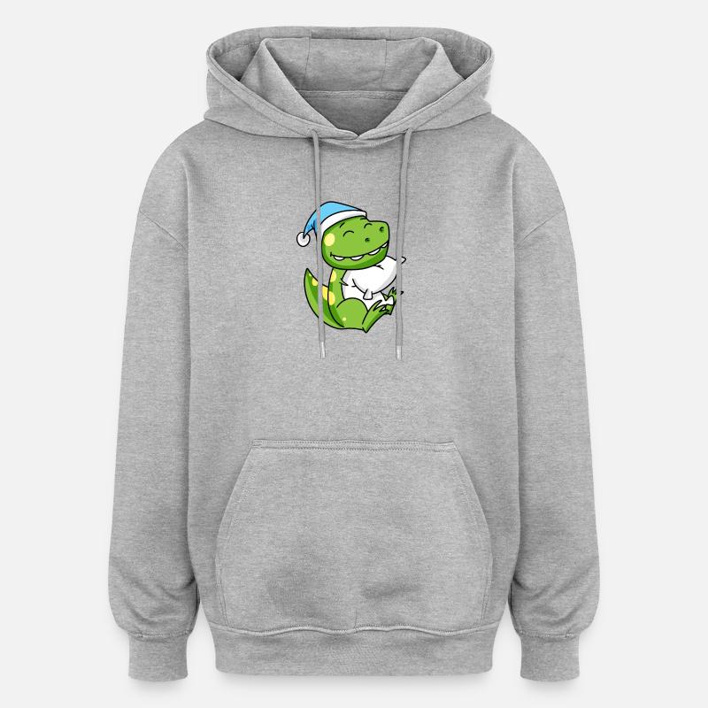 Bébé dinosaure - Sweat à capuche oversize unisexe - gris chiné