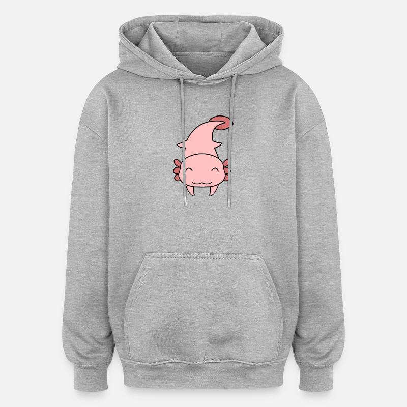 Axolotl doux - Sweat à capuche oversize unisexe - gris chiné