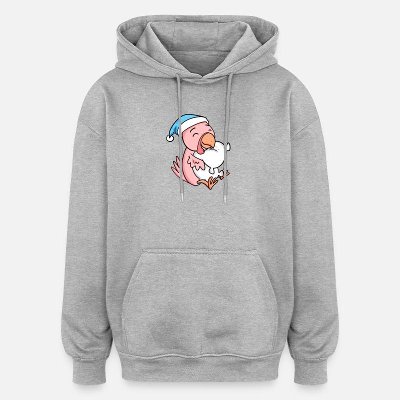 Bébé poulet - Sweat à capuche oversize unisexe - gris chiné