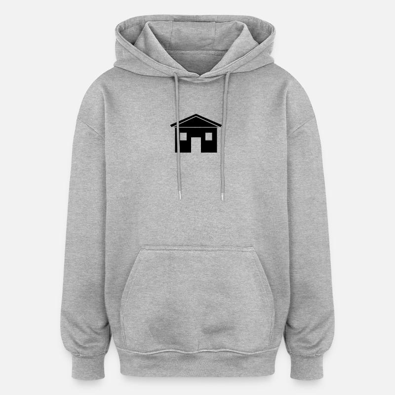 Maison - Sweat à capuche oversize unisexe - gris chiné
