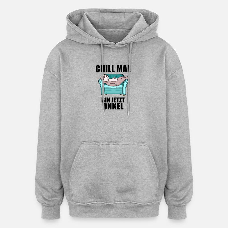 Onkel - Onkel werden - Oversized Unisex Hoodie - Grau meliert