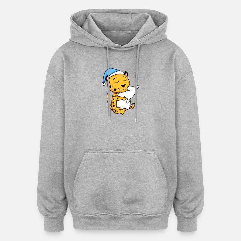 Gepard - Oversized Unisex Hoodie - Grau meliert