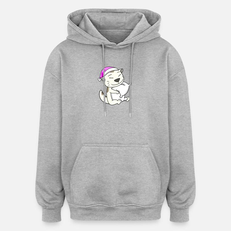 Cat cat breed Devon Rex - Oversized Unisex Hoodie - heather grey