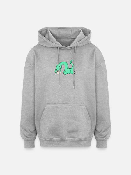Dinosaurs with Baby Dinosaurs - Oversized Unisex Hoodie - heather grey