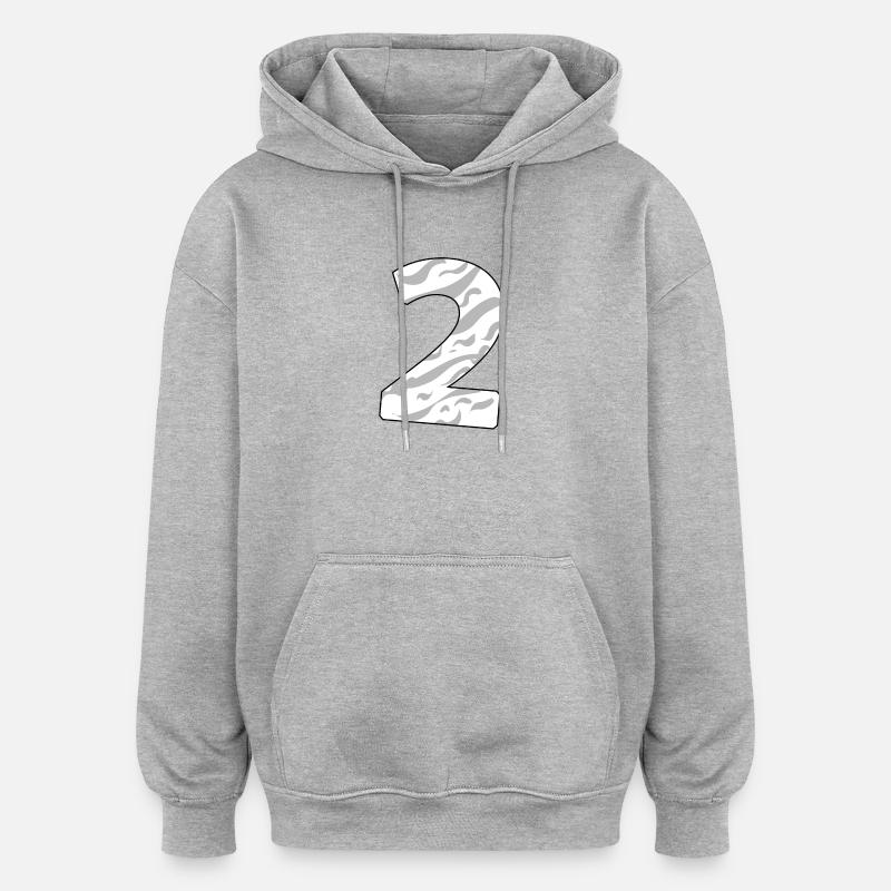 2 - Oversized Unisex Hoodie - Grau meliert