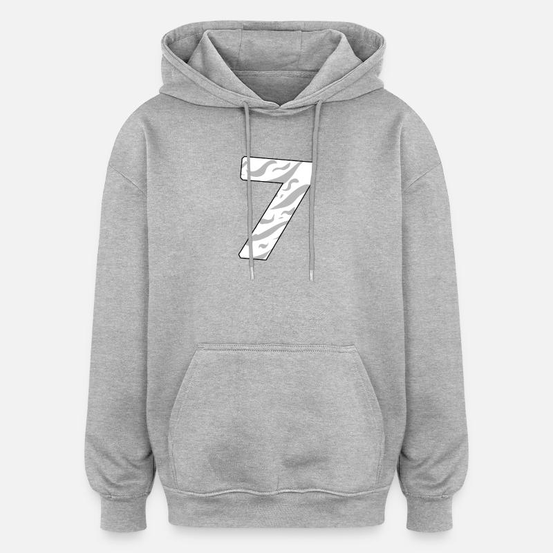 7 - Sweat à capuche oversize unisexe - gris chiné