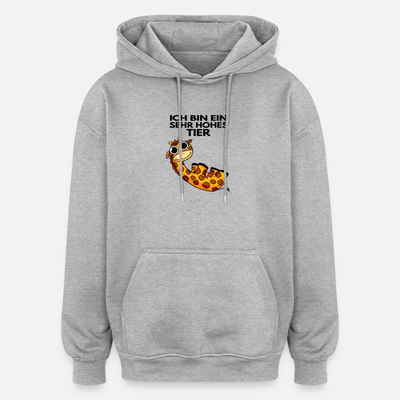 Teamleiter Giraffe Trainer Leitung Chef - Oversized Unisex Hoodie - Grau meliert