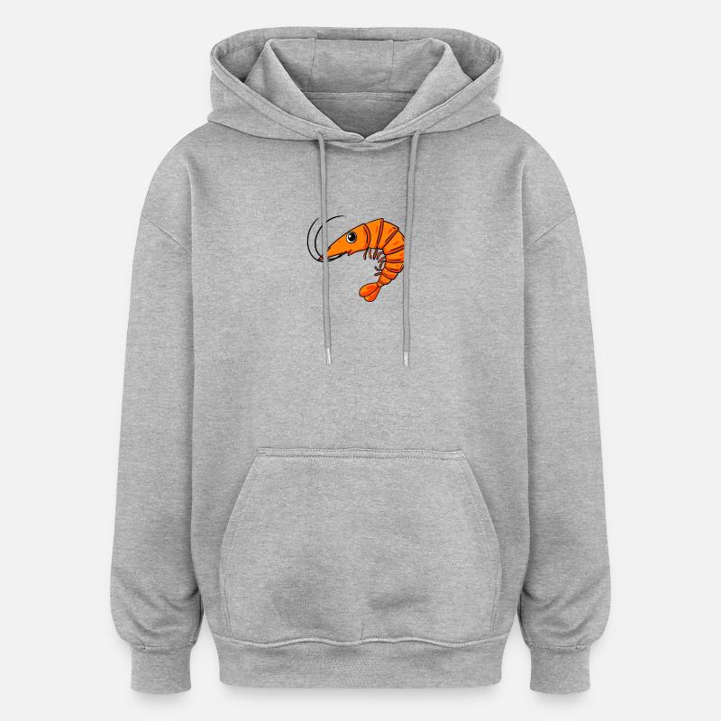 Garnele Garnelen - Oversized Unisex Hoodie - Grau meliert