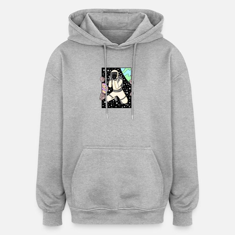 Photographie de photographe d’astronaute - Sweat à capuche oversize unisexe - gris chiné