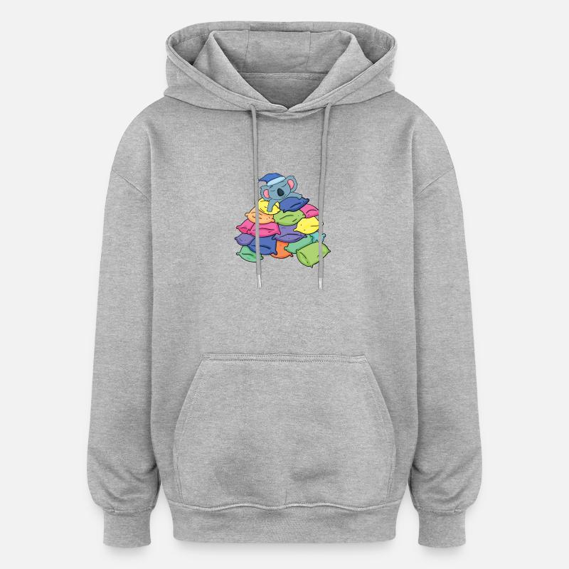 Koala and pillows - Oversized Unisex Hoodie - heather grey