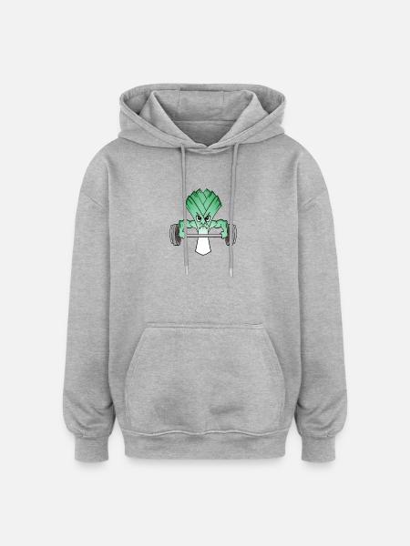 Leek Fitness Bodybuilder - Oversized Unisex Hoodie - heather grey
