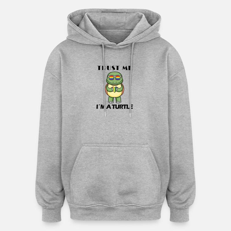 Tortue - Sweat à capuche oversize unisexe - gris chiné