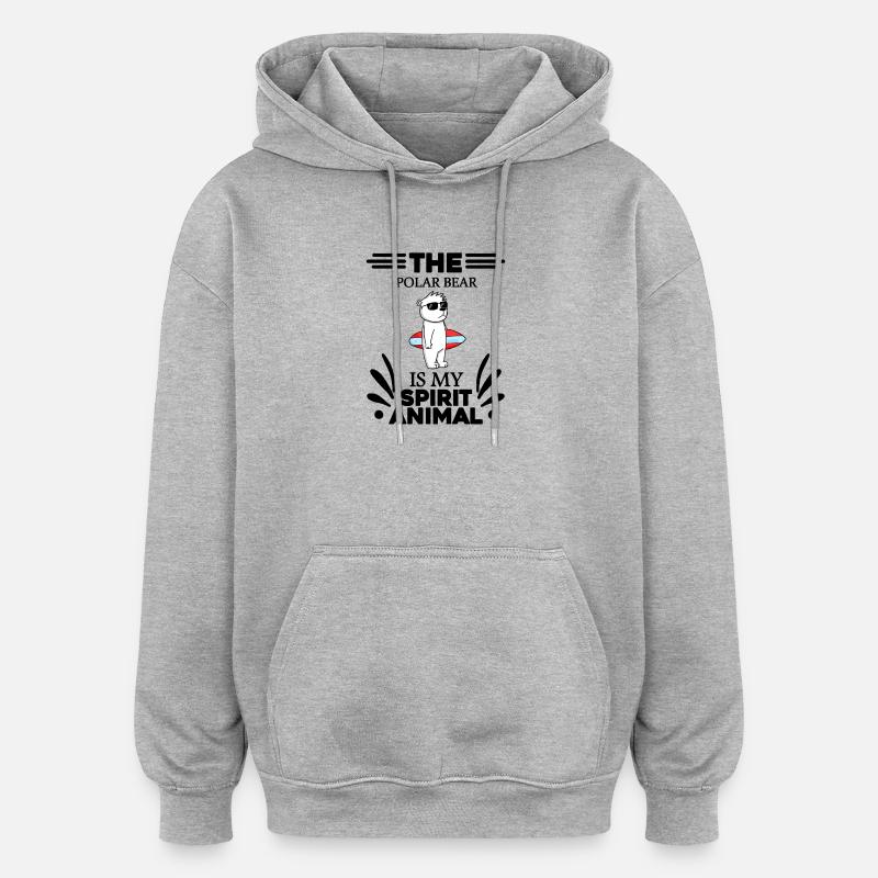 Eisbär Polarbär Bär - Oversized Unisex Hoodie - Grau meliert