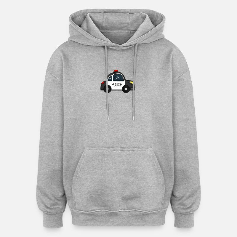 Polizei Auto - Oversized Unisex Hoodie - Grau meliert