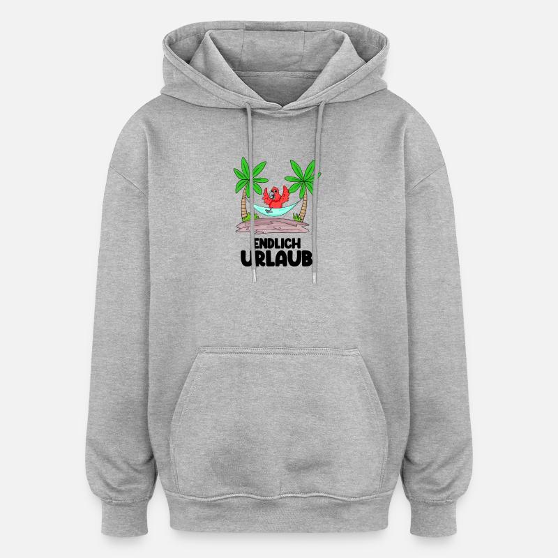 Urlaub Papagei - Oversized Unisex Hoodie - Grau meliert