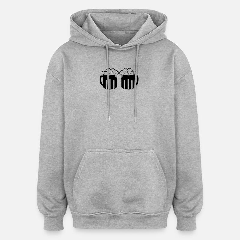 Bière Bières Alcool - Sweat à capuche oversize unisexe - gris chiné