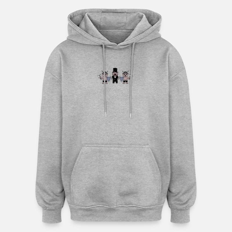 Bräutigam Security Wikinger - Oversized Unisex Hoodie - Grau meliert