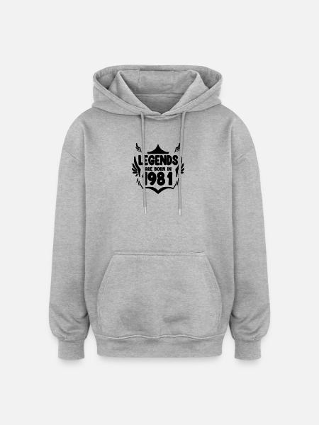 1981 - Born 1981 - Oversized Unisex Hoodie - heather grey