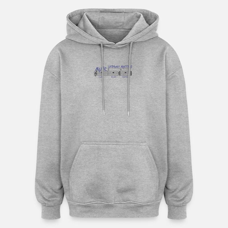 La littératie musicale, ça compte - Sweat à capuche oversize unisexe - gris chiné