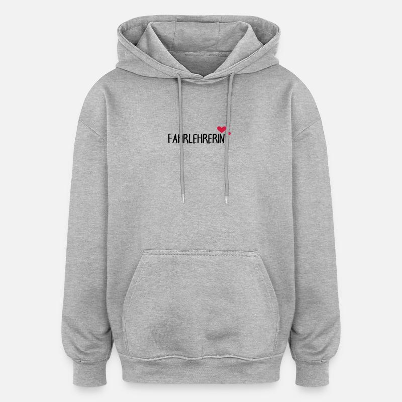 Fahrlehrerin Herz - Oversized Unisex Hoodie - Grau meliert